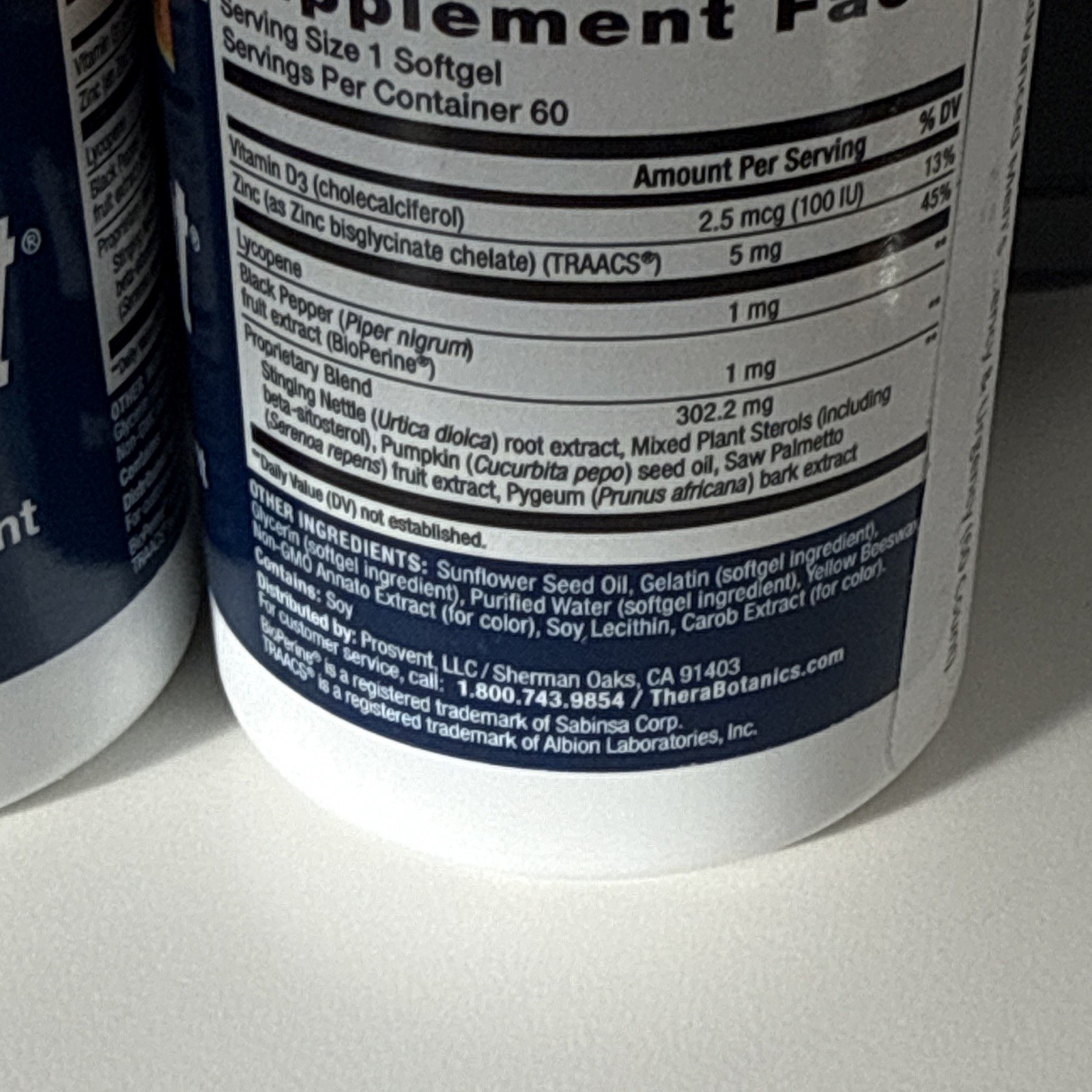 Provent Men’s Prostate Health Dietary Supplement Softgels, 60 Count (x3)