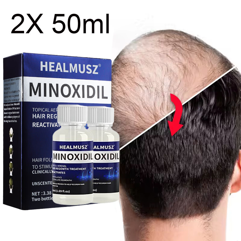 2 Pack Minoxidil 5% Extra Strength Men Hair Regrowth Treatment 2 Month Supply