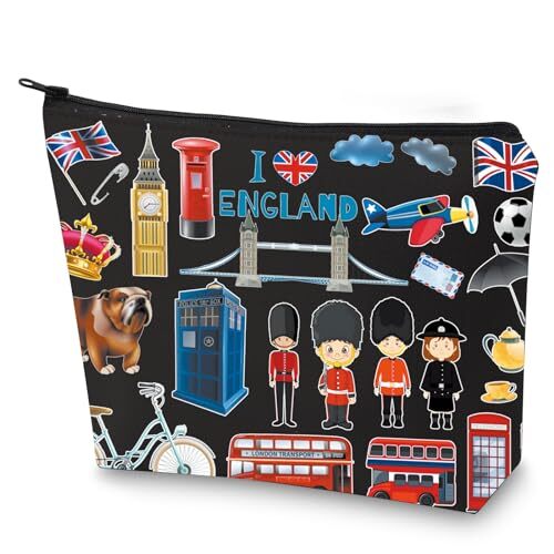 England Travel Cosmetic Bag British Vacation Gifts United Kingdom EnglanBL-BL