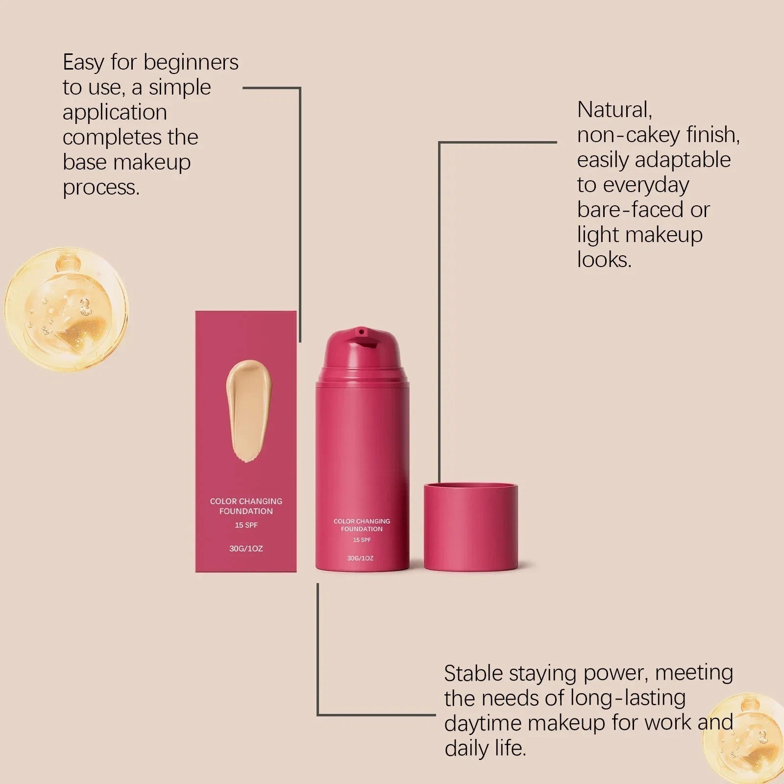Smooche Foundation Korean, Smooche Color Changing Foundation, For All Skin Types