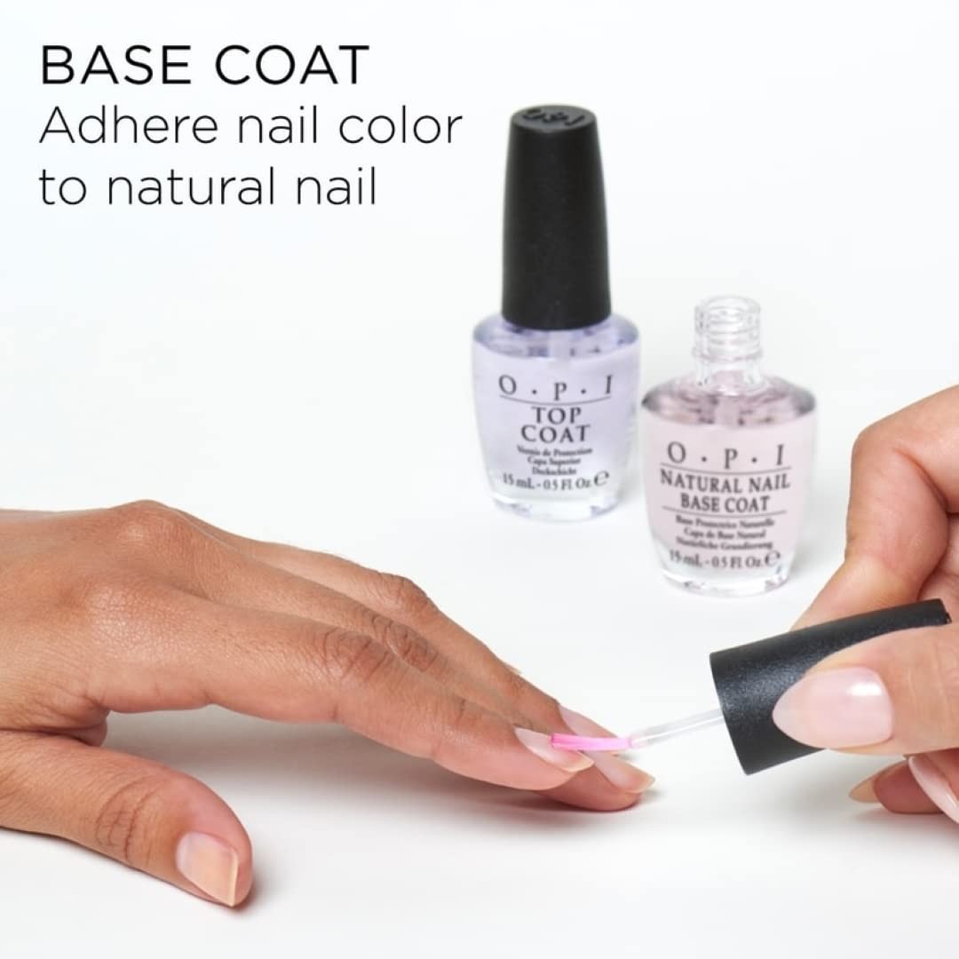 OPI Nail Polish Top and Base Coat, Protective High-Gloss Shine, 0.5 Fl Oz