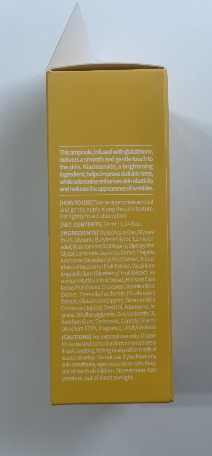 SKIN627 GLUTATHIONE NIACINAMIDE AMPOULE, 34 ml/1.14fl oz, MADE IN KOREA