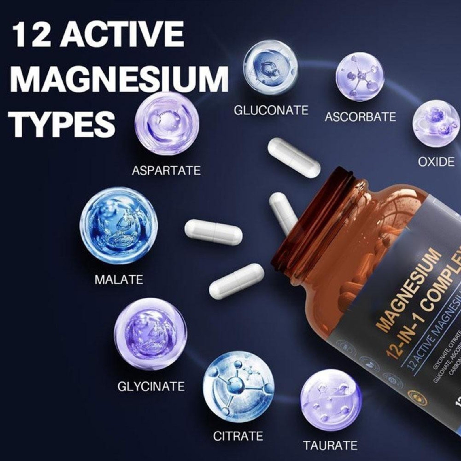 2Pack -Totaria Magnesium 12 in1 Complex 700mg – Glycinate Citrate Malate Taurate