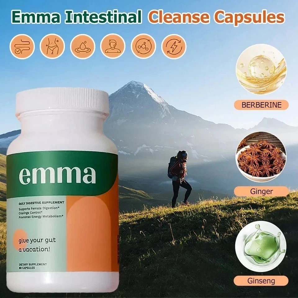 1-3Pack Emma Gut Health Supplement 180 Capsules for Bloating Relief & Leaky Gut