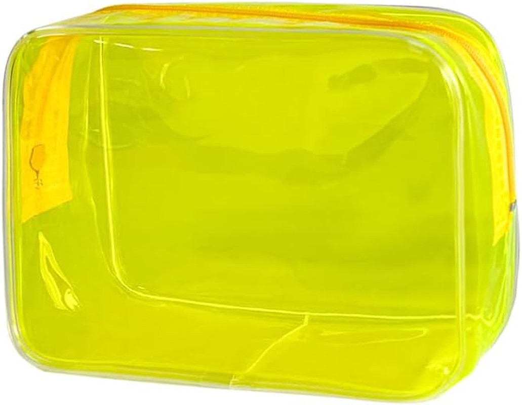 Neon TSA Approved Clear Toiletry Pouch, 7″X2.3″X4.7″ Size, PVC Travel Makeup Bag