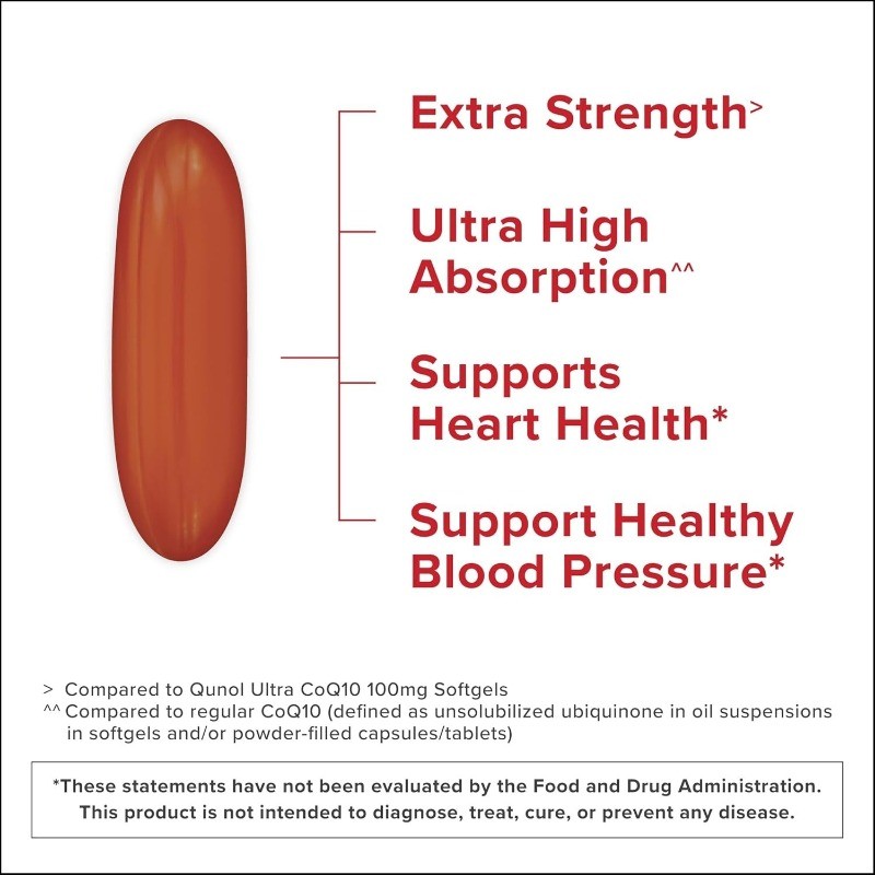 Qunol CoQ10 200mg Soft Capsules Super Absorb Heart and Energy 90 parts-