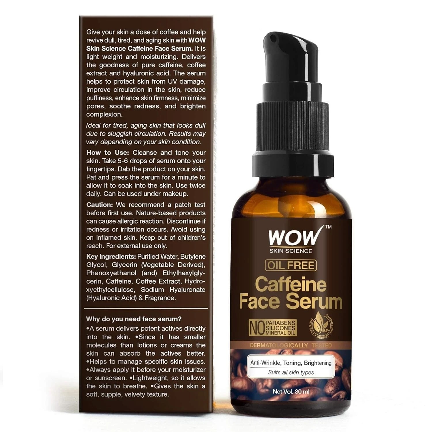 WOW Skin Science Caffeine Face Serum (30ml) ,