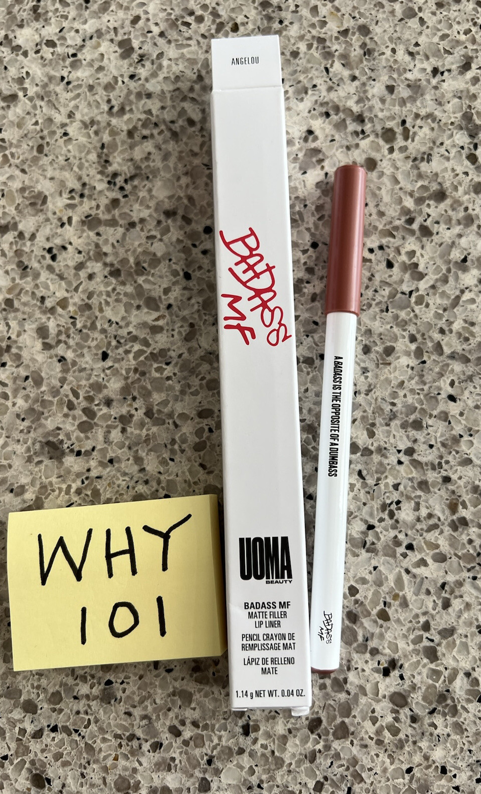 UOMA Badass MF Matte Filler Lip Liner In ANGELOU 1.14g/.04oz FULL SZ BNIB SEAL
