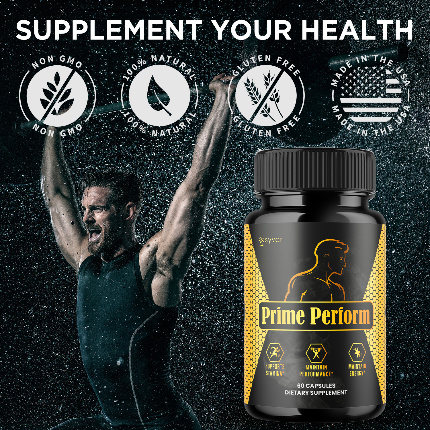 (5 Pack) Prime Perform Advanced Male Support Supplement PrimePerform 300 Capsule