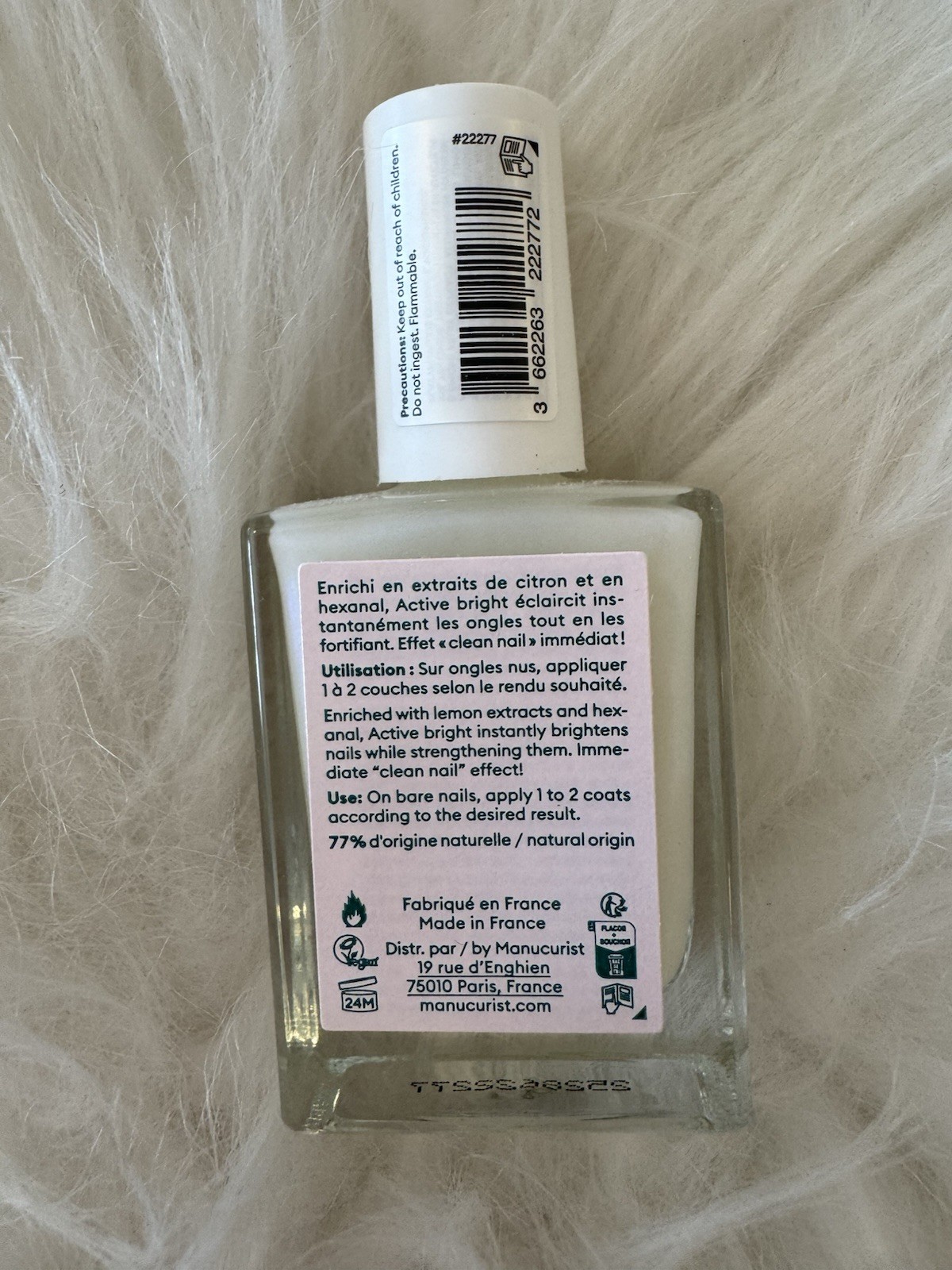 manucurist Active Bright Nail Care Effects Nail Polish White Gloss 24M