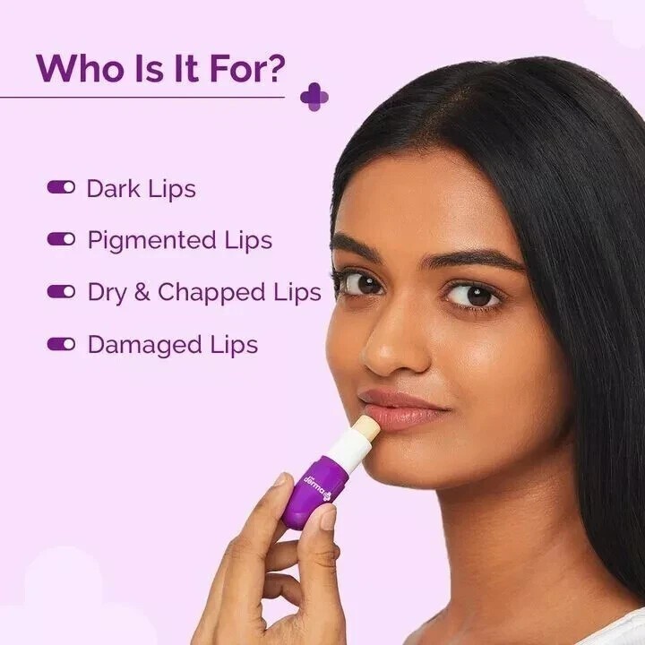 The Derma Co 1% Vitamin C Brightening Lip Balm or Dark, Pigmented, Dry Lips 4GM