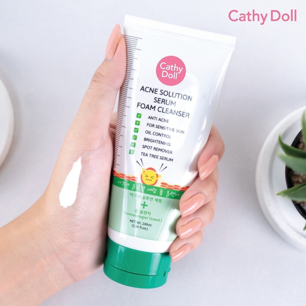 Cathy Doll Acne solution serum foam cleanser brightening 100ml