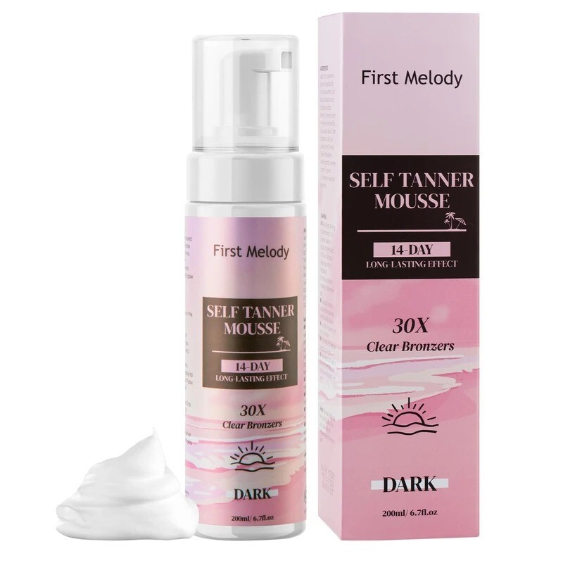 Self Tanning Mousse (Dark Tan) Foam Lasts 14 Days – 3x 6.7 oz Pump Tanner