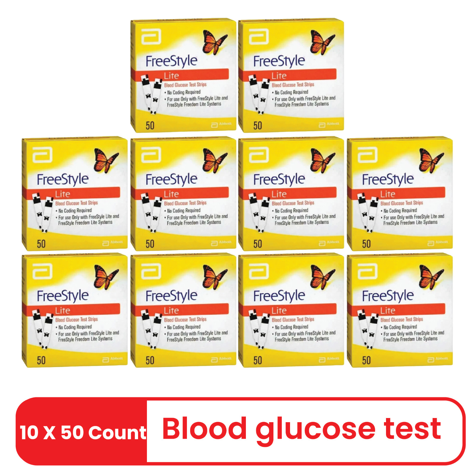 50 count free style lite test strips (10 x 50ct) EXP-04/2026
