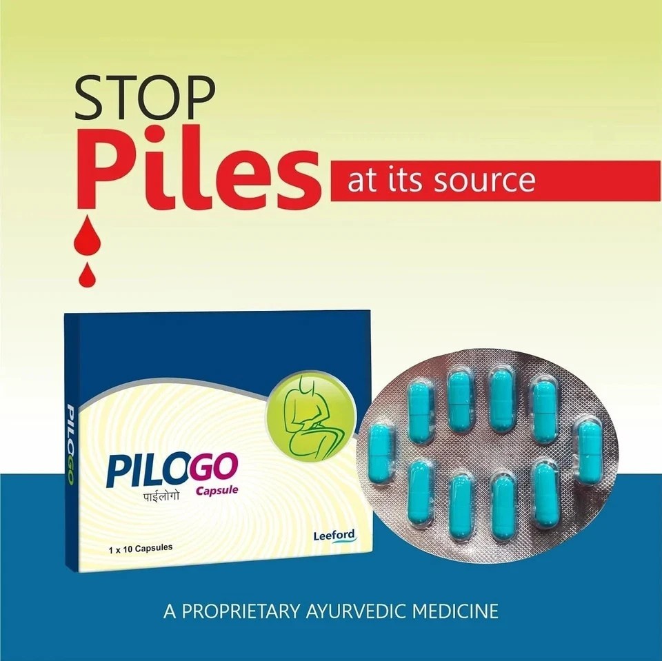 Leeford Pilogo Ayurvedic Piles Relief Supplement Pack of 30 Capsule Free Ship