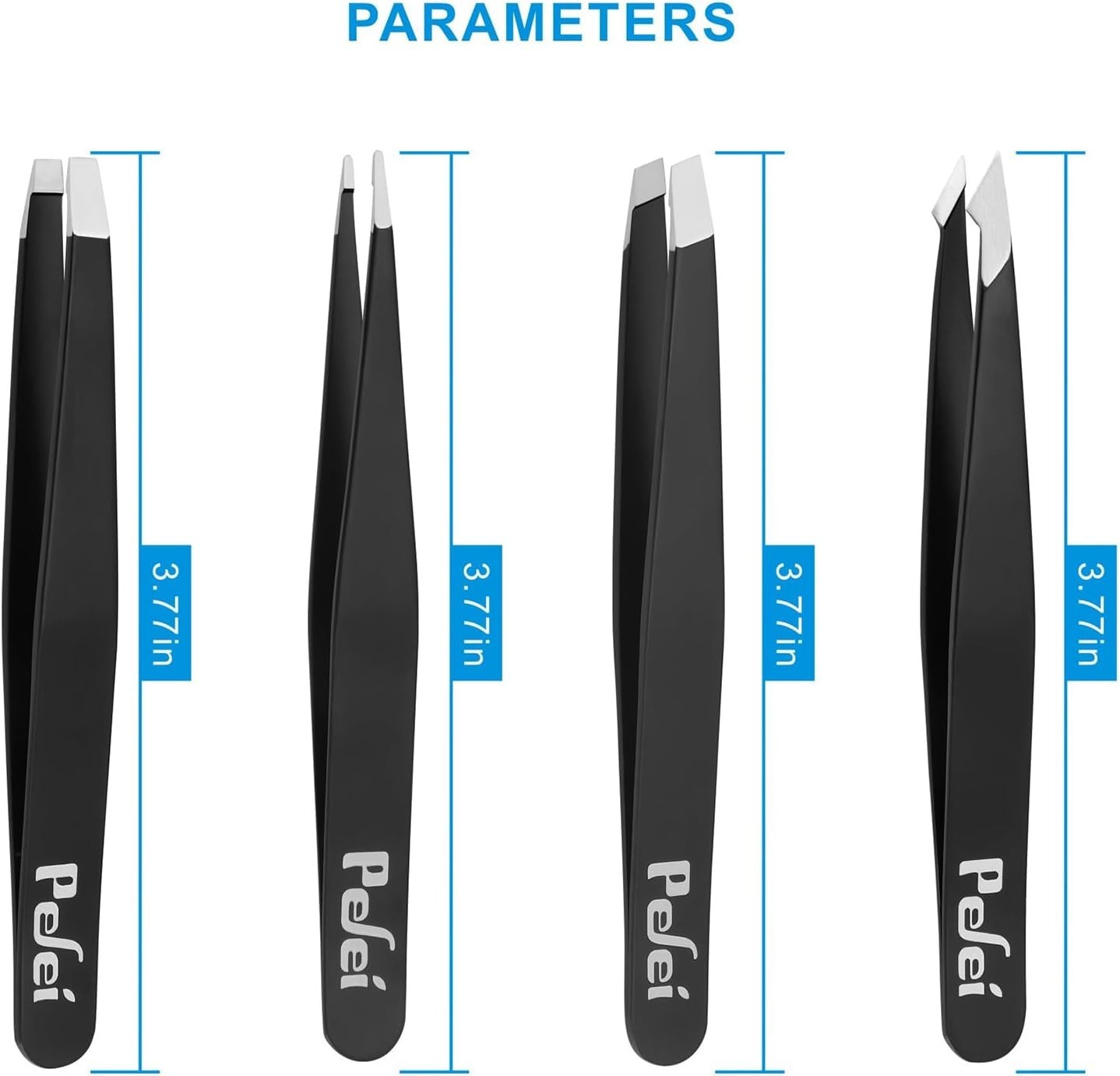 Professional Stainless Steel Tweezers Set for Eyebrows and Splinters