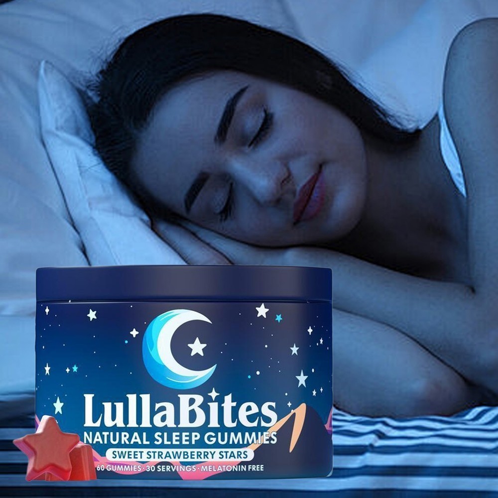 NEW LullaBites Natural Sleep Gummies Strawberry Stars Flavor 60 Gummies