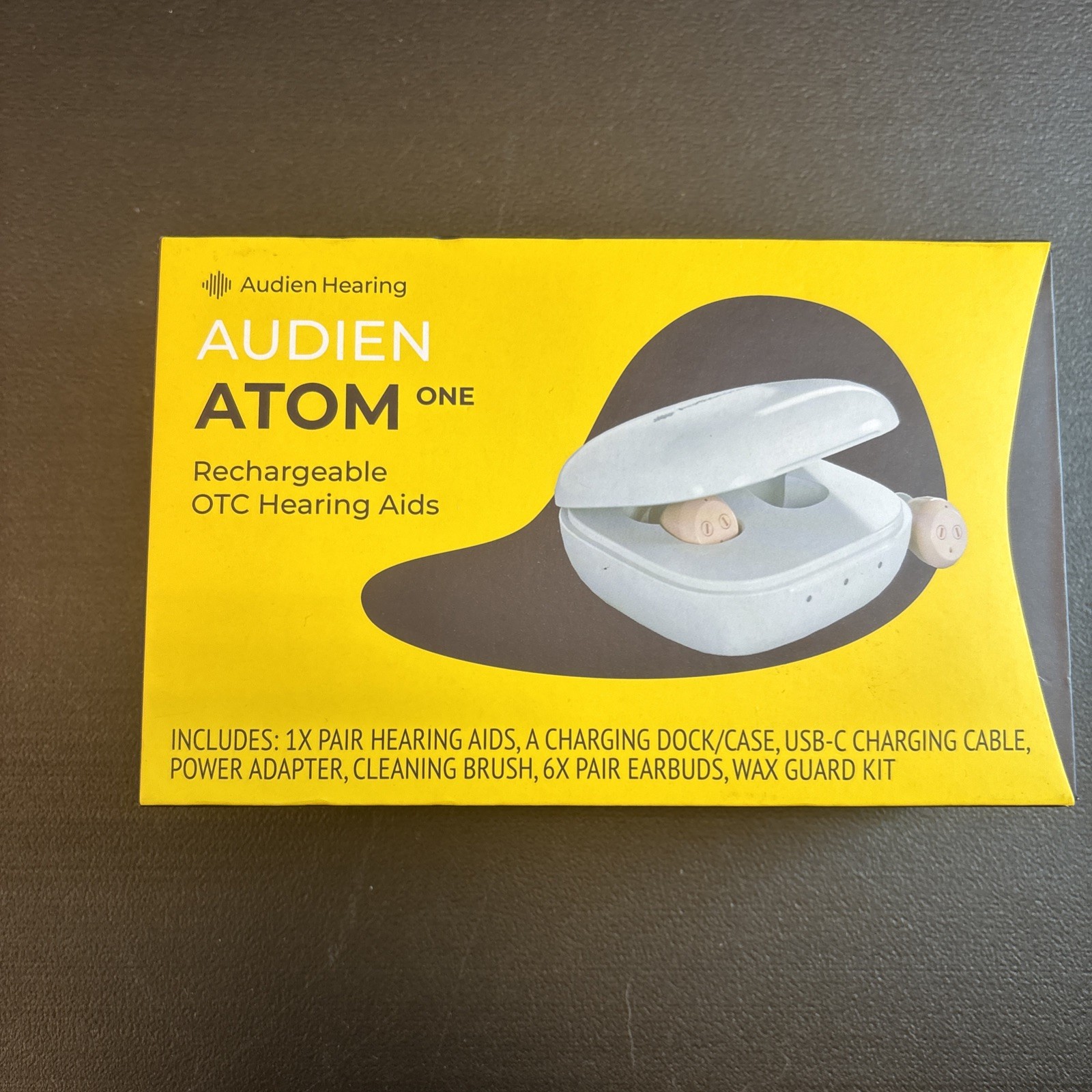 Audien Atom One OTC Hearing Aids Wireless, Rechargeable, Beige NEW-Sealed