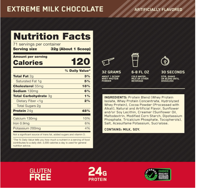 Optimum Nutrition Gold Standard Whey Extreme Milk Chocolate 5LB