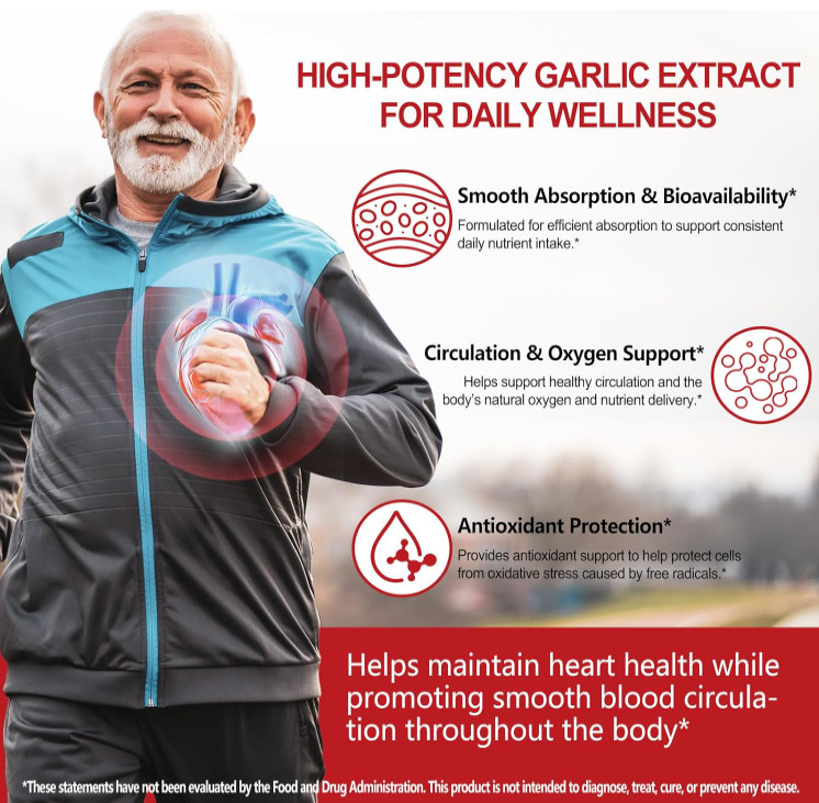 2 Years Aged Garlic Extract Odorless Organic 300 Softgels Heart Immune Support