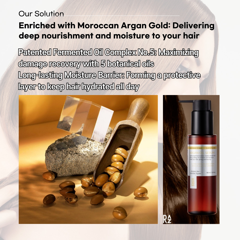 Argan Oil Hair Serum 100ml Alcohol-Free Damaged Hair Repair K-Beauty care