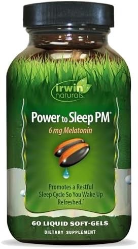 Power to Sleep PM 6mg Melatonin GABA Ashwagandha Sleep Supplement 60 Gels