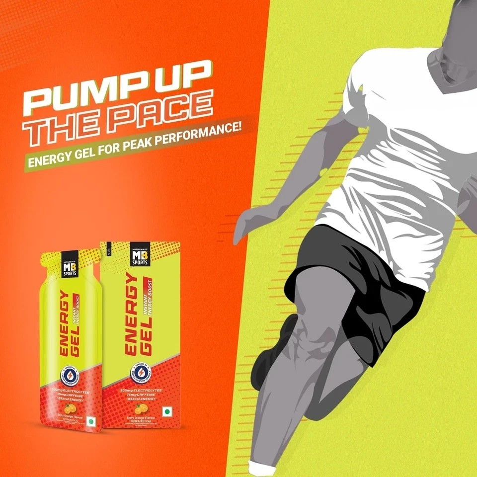 MuscleBlaze Sports Energy Gel For Instant Energy Boost Electrolytes & 75 Mg