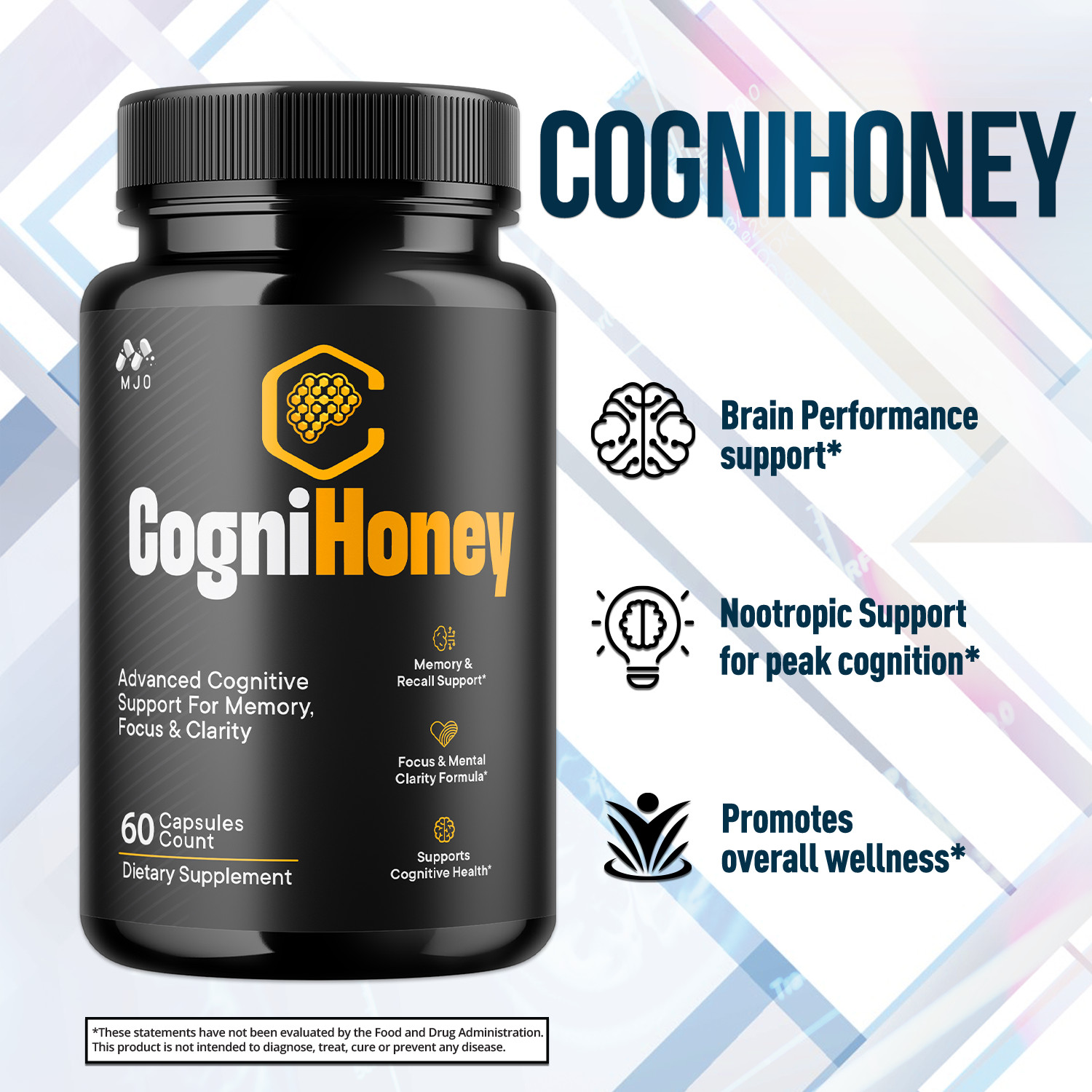 (5 Pack) CogniHoney Advanced Brain Support Supplement Cogni Honey 300 Capsules