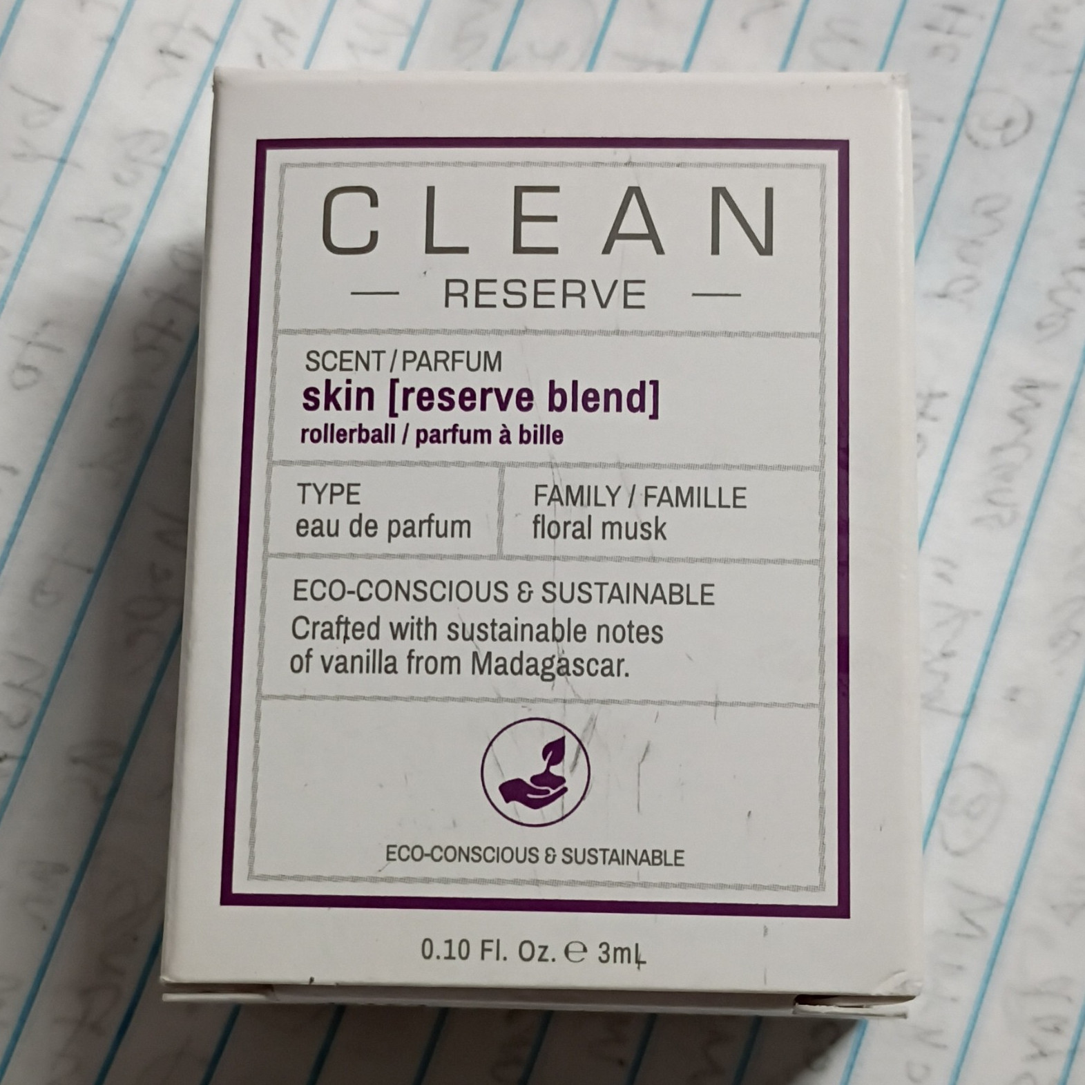 CLEAN Reserve Skin [Reserve Blend] Eau de Parfum Rollerball Sample 0.10 fl oz