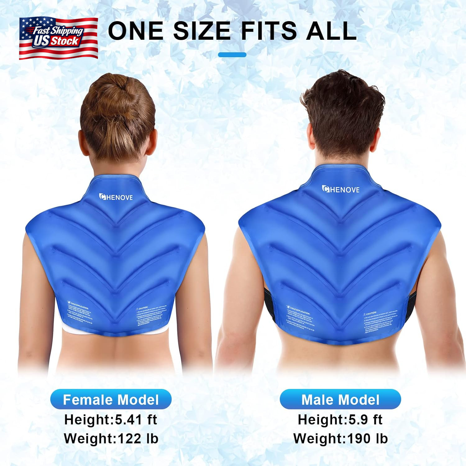 Chenove Ice Pack for Shoulders Upper Back with Strap, Neck and Shoulder Ice Pack