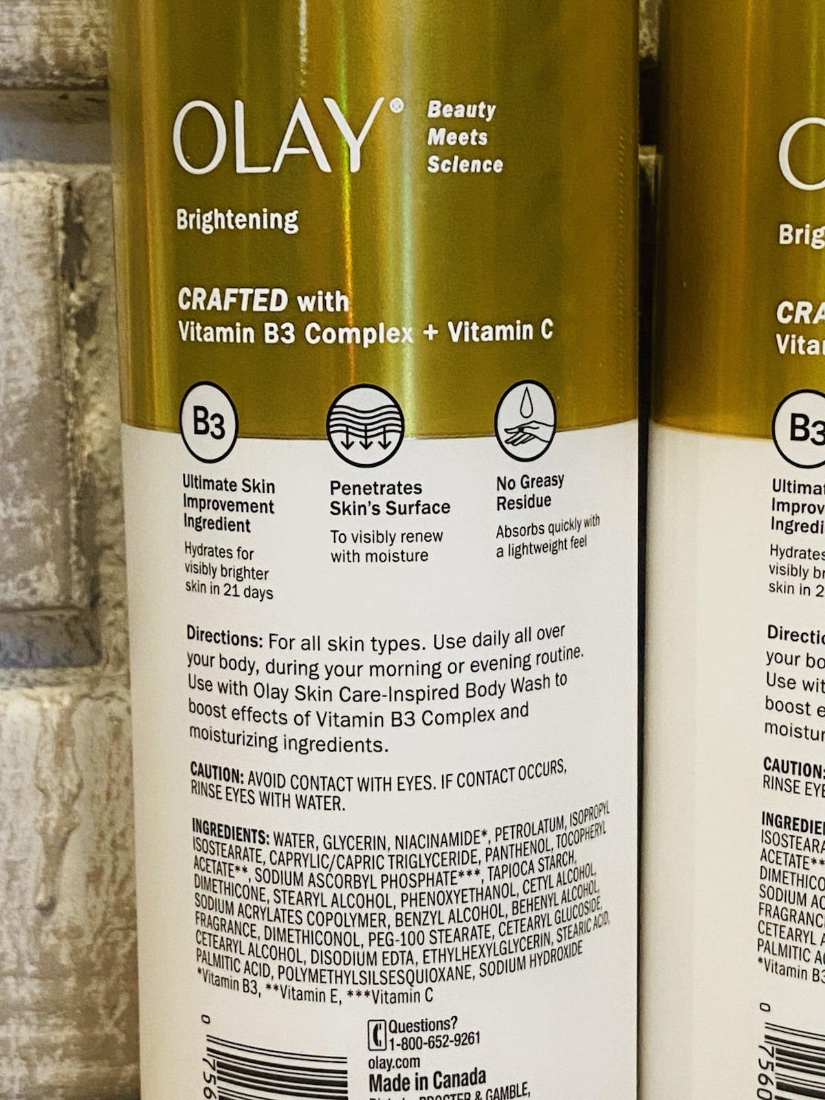 Olay Brightening Body Lotion Vitamin C B3 Moisturizing Radiant Skin 17 oz 2 Pack