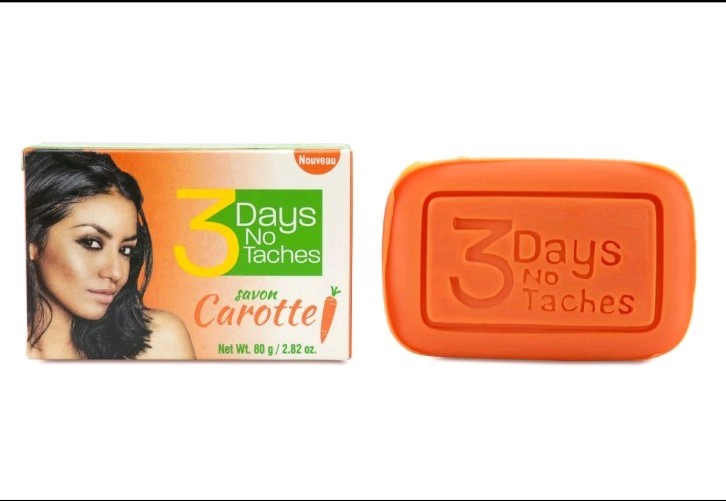 3 Days No Taches Carrot Body Bar Soap for Women (Pack Of 6), Orange 2.82 oz