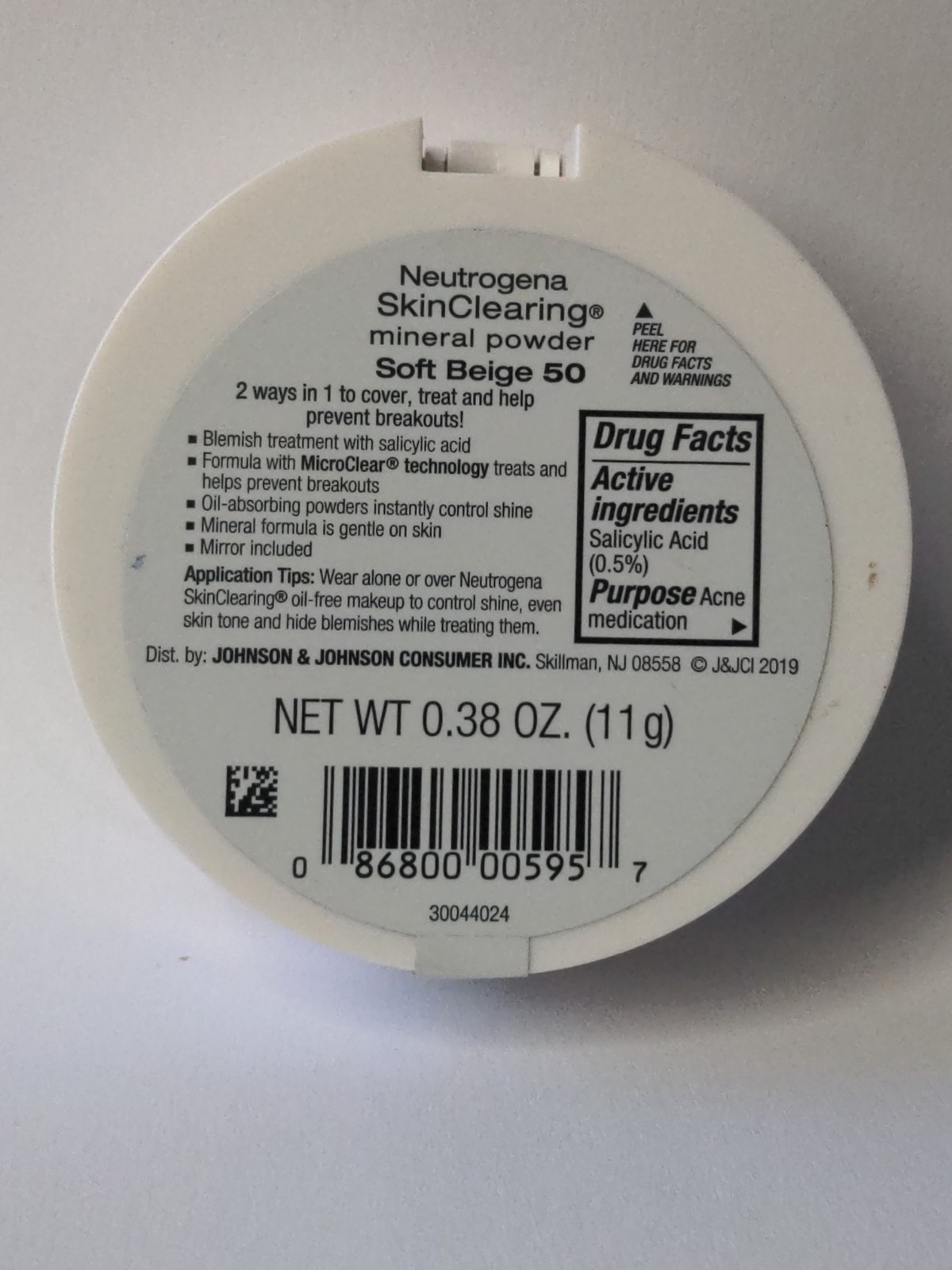 Neutrogena Skin Clearing Mineral Powder – Soft Beige 50 – No Box – Sealed
