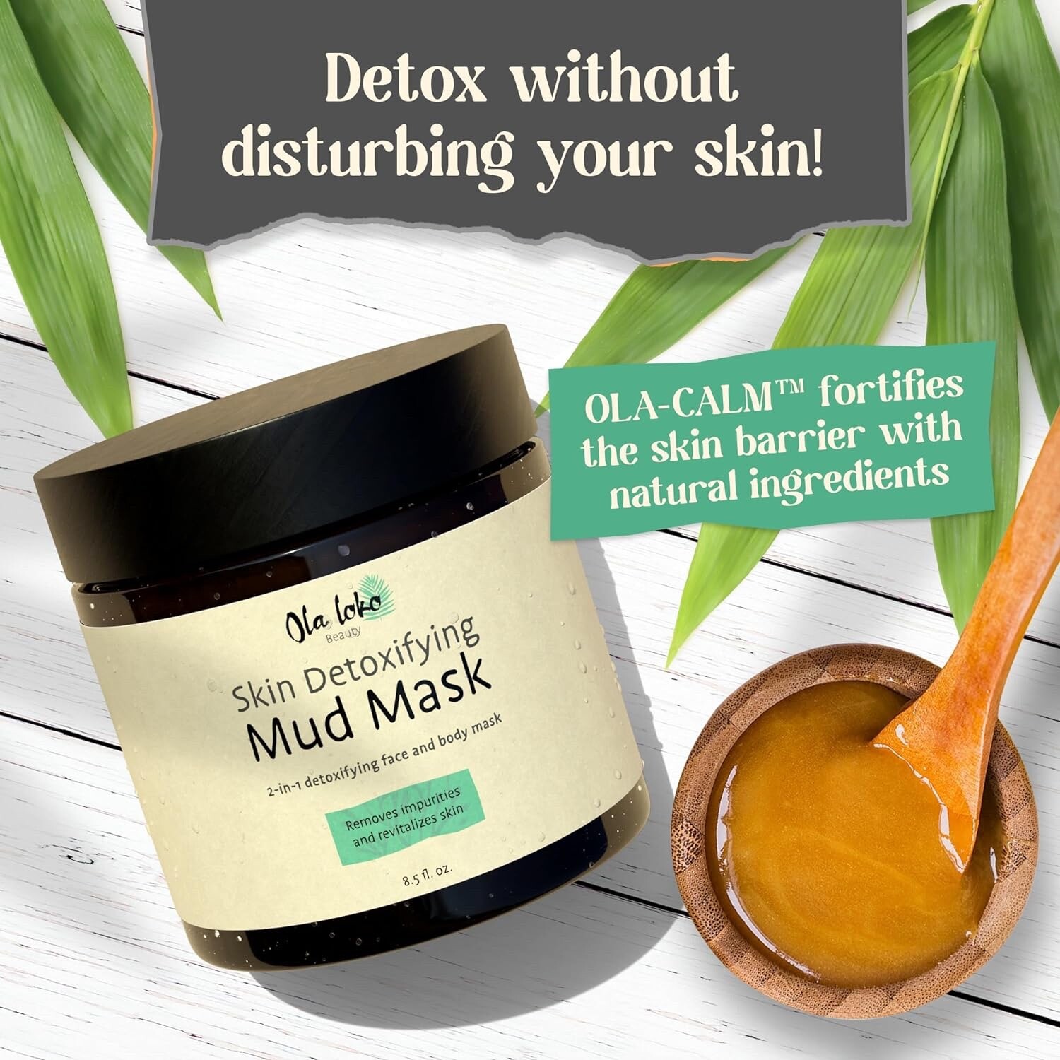 Ola Loko Skin Detoxifying Pure Clay Mud Mask – 8.5 fl oz/ Pack of 2, EXP 01/2025