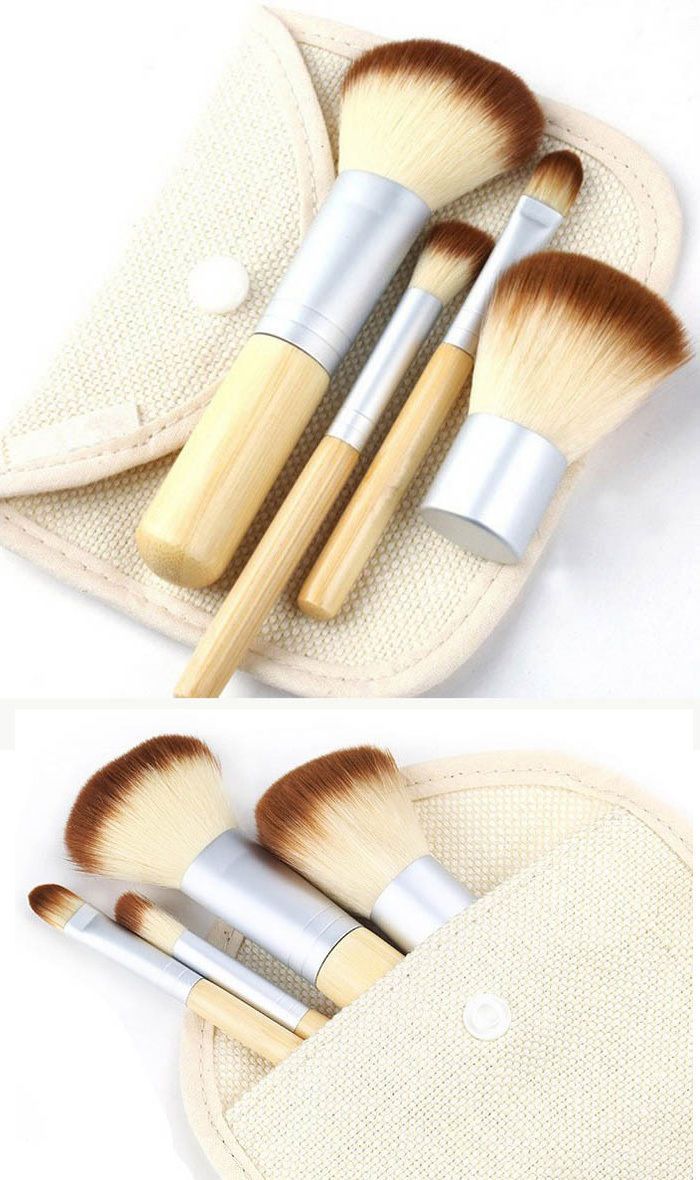 FAST SHIP 3 DAYS 1 set 4pcs foundation powder brush set earth-friendly