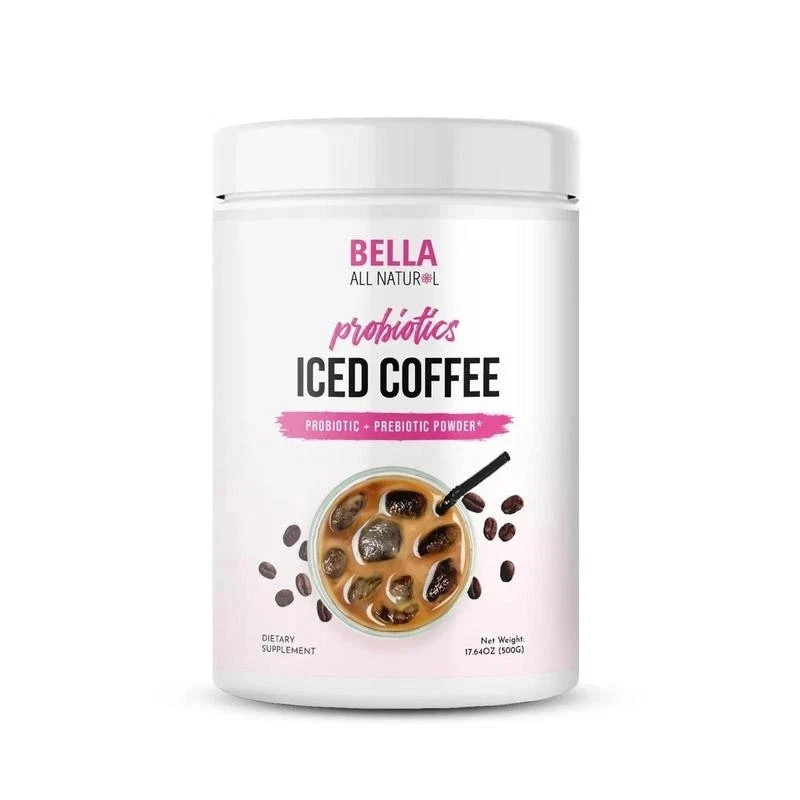 Bella All Natural Probiotic + Prebiotic Powder Iced Coffee.