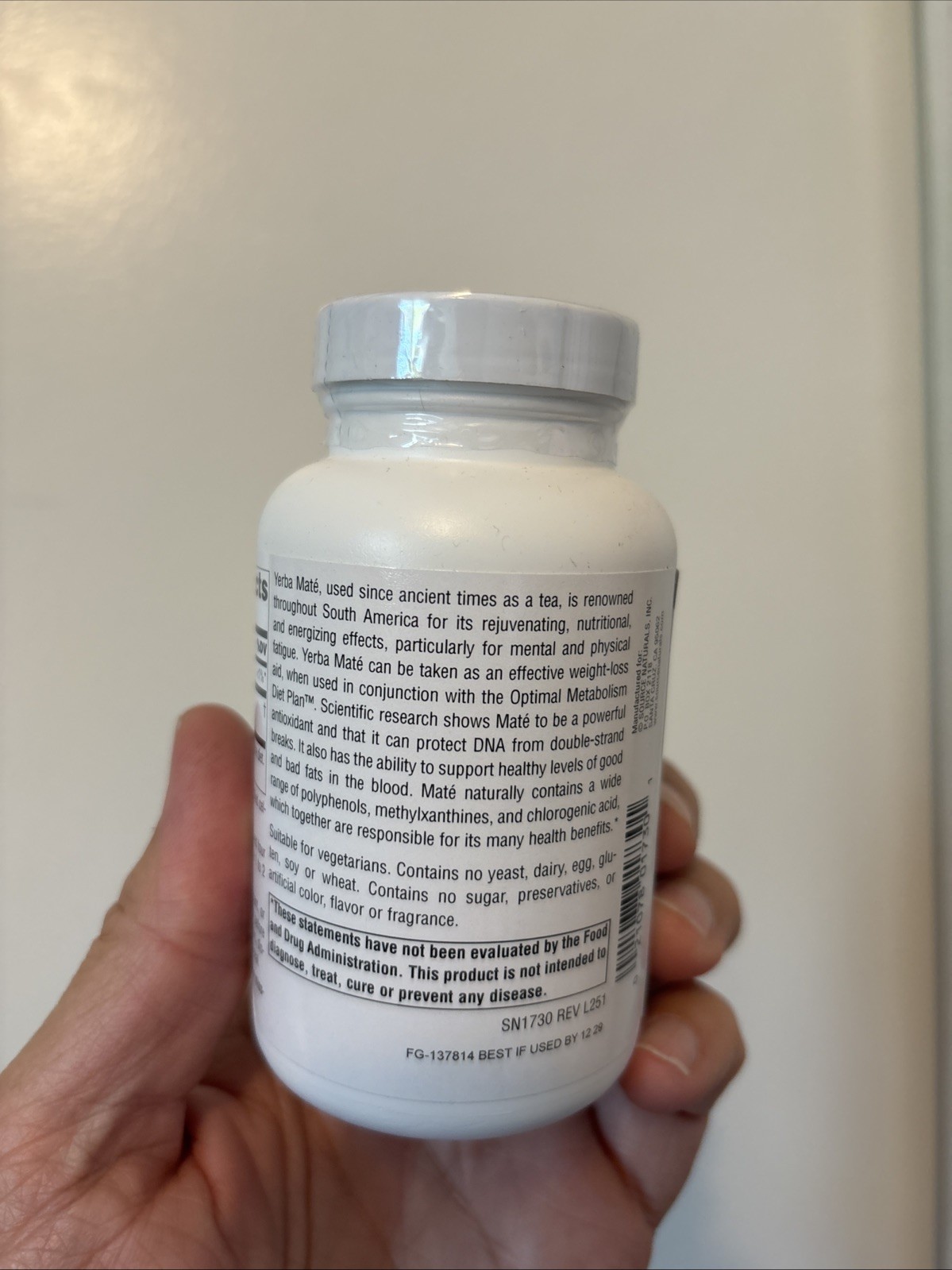 Source Naturals Yerba Mate 600 mg 90 Tabs 12/2029