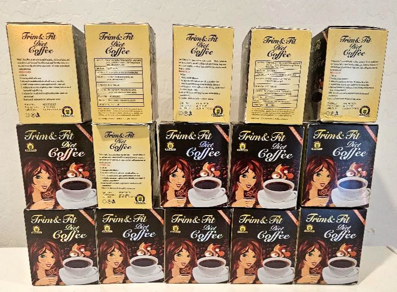 Trim $ Fit Diet Coffee, Appetite Suppressant Coffee – Instant Blended 12 Sachets