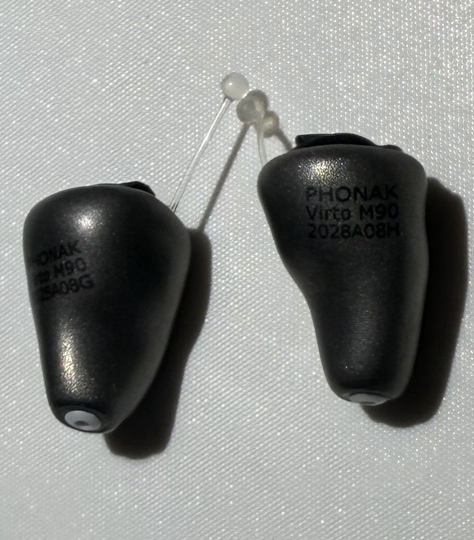 Phonak Virto M90 Titanium Custom Hearing Aids Pair Left & Right Gray