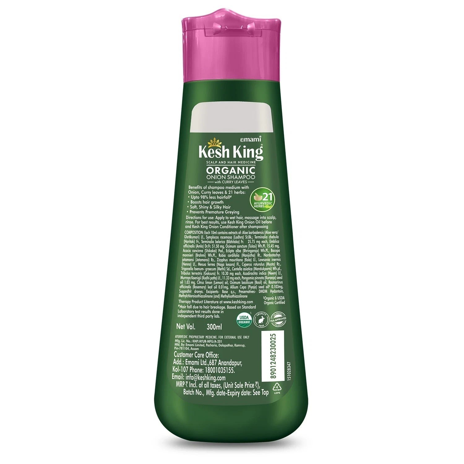 Kesh King Organic Onion Shampoo With Curry Leaves – 300ml00ml