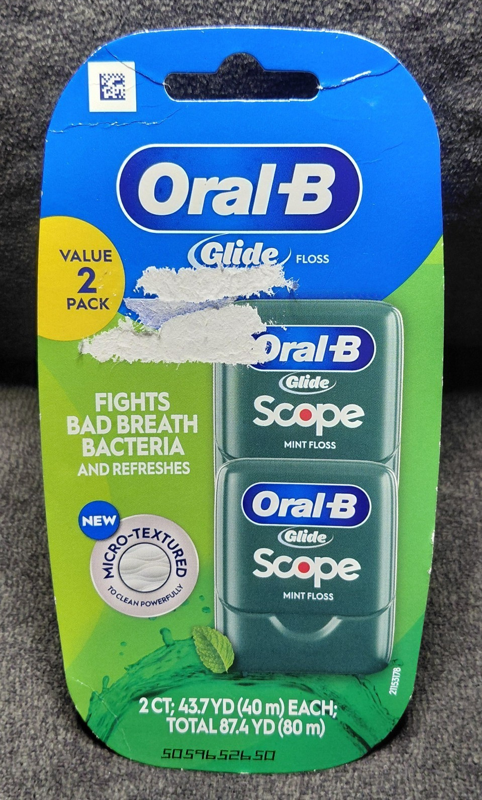 Oral-B Glide Scope Mint Micro-Textured Dental Floss 2-Pack Green