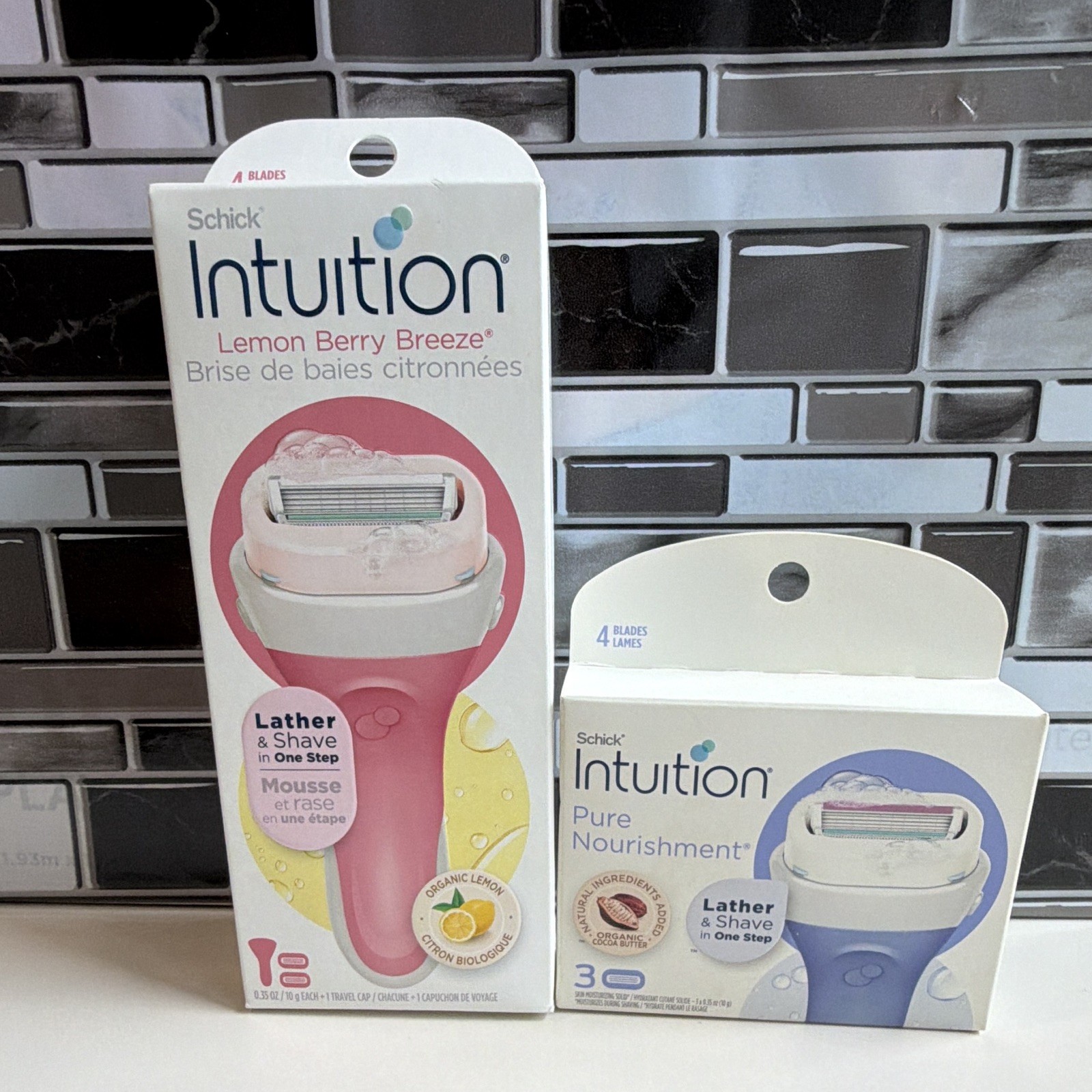 Schick Intuition Lemon Berry Breeze + Pure Nourishment Razor, 4-Blade, 5 Ct