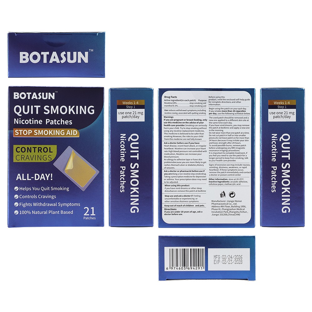 Nicotine Patches 21mg 42 Count, 24H Transdermal Stop Smoking Craving Relief Aid