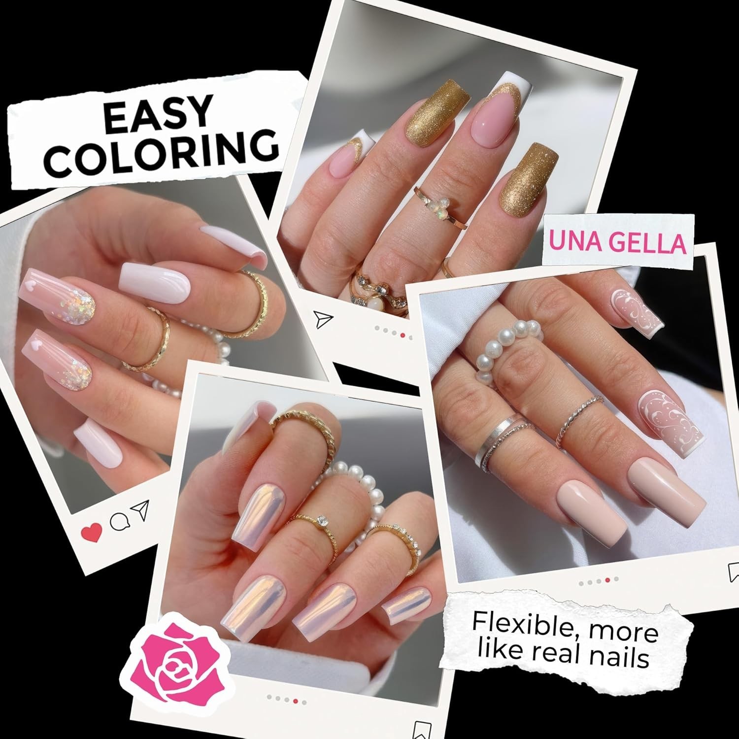 Versatile Square Nail Tips 216 Pieces Clear Press On for Acrylic and Gel Use