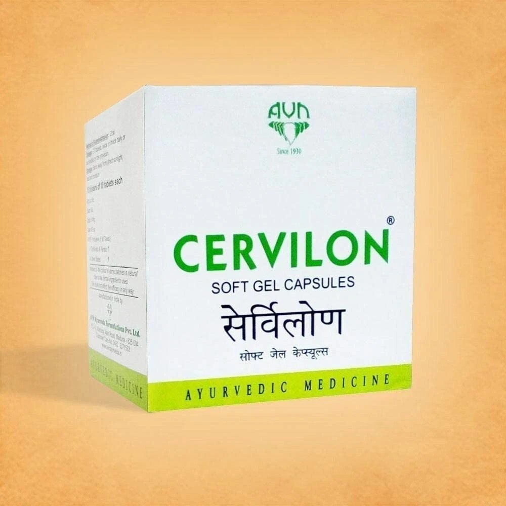 AVN Cervilon Soft Gel Ayurvedic Capsules for Arthritis (Pack of 9 x 10 Capsules)