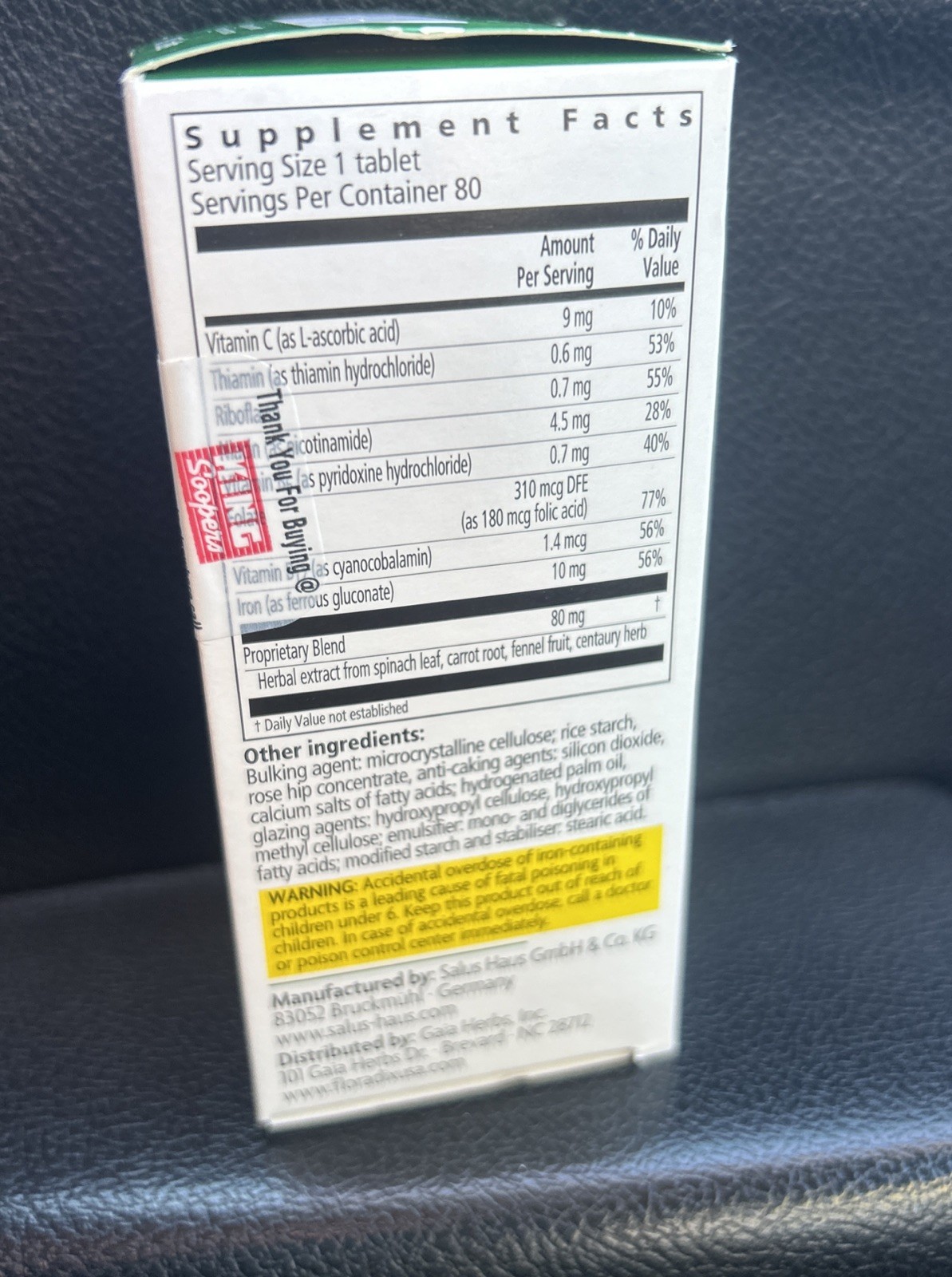 Salus Floradix Liquid & Vitamin Plus Herbs 8.5 Oz Exp 05/2027