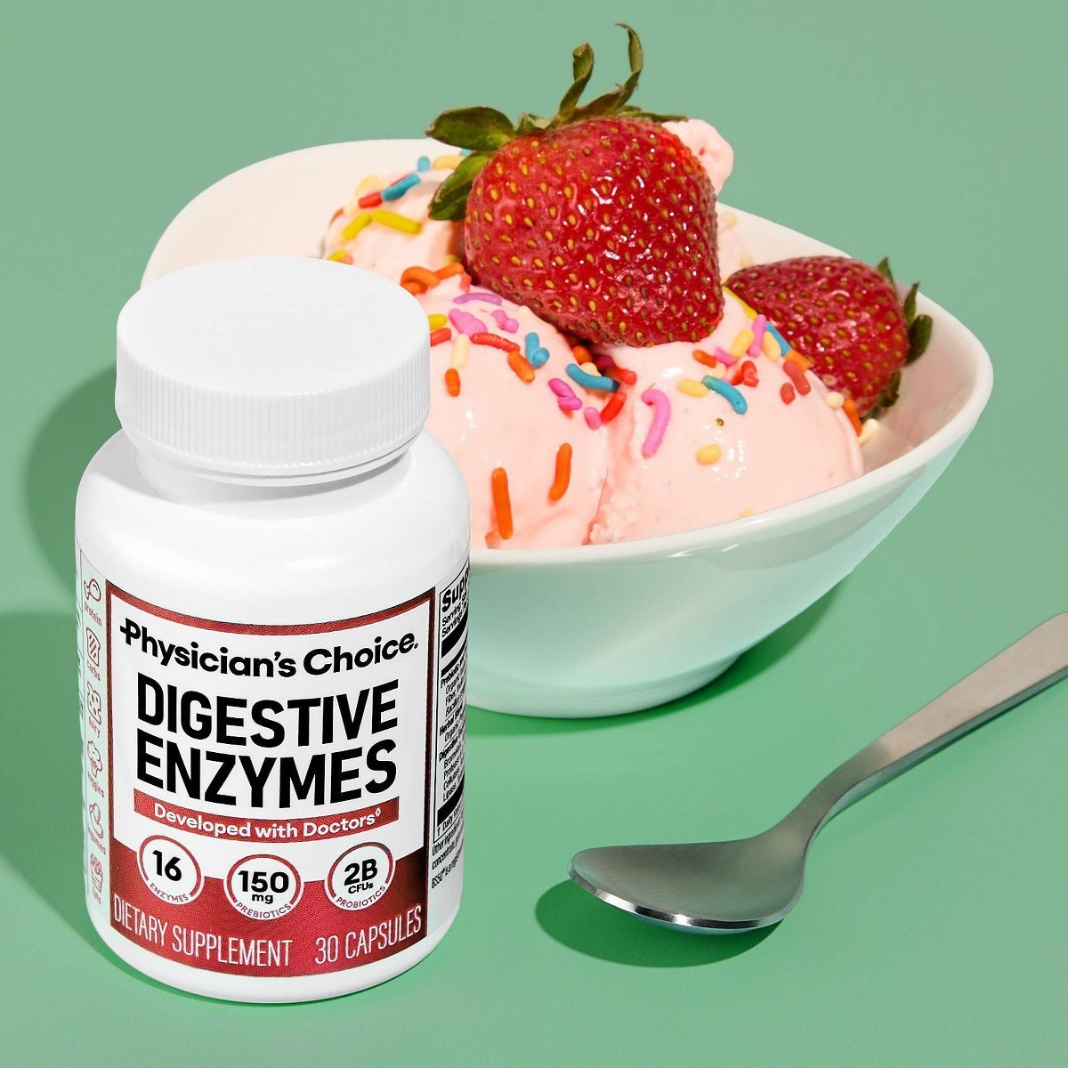 Physician’s Choice Digestive Enzyme Probiotic Capsules – 60ct: 2 Billion CFUs