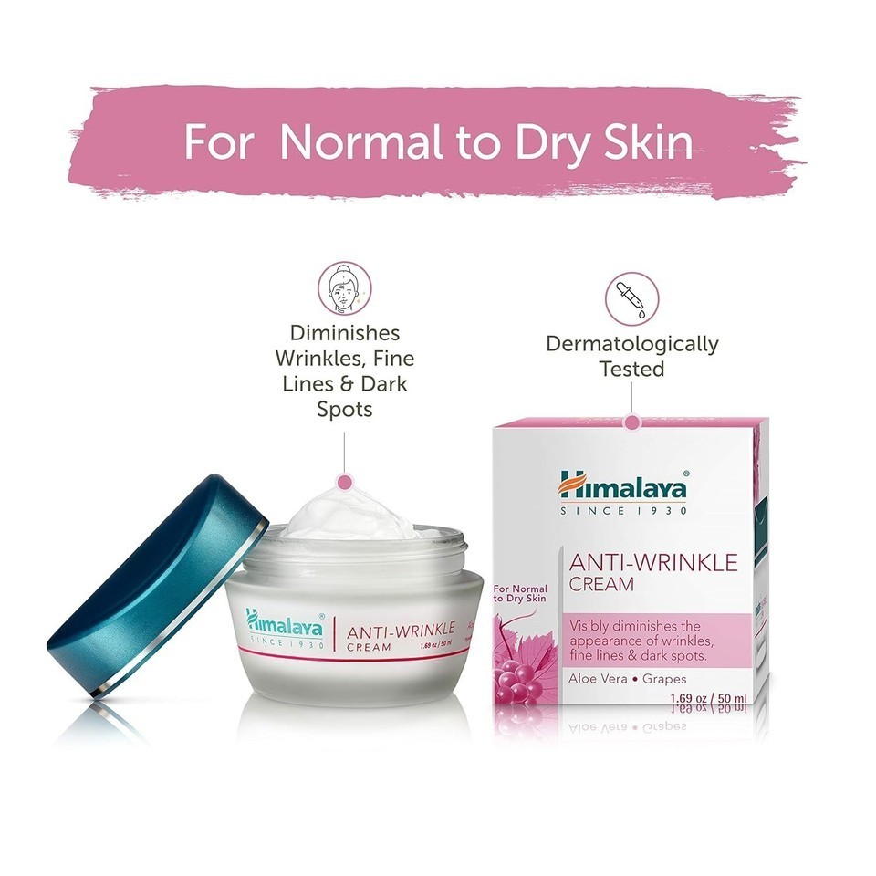 Himalaya Herbals Anty-Wrinkle Cream For Moisturizes skin & Smoothens skin 50g