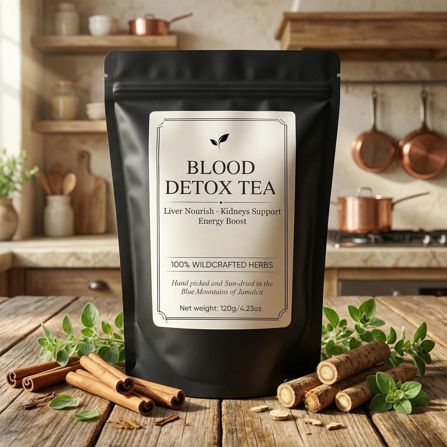 Jamaican Healing Garden Blood Detox Tea,Wildcrafted Herbs with Guaco,Burdock R..