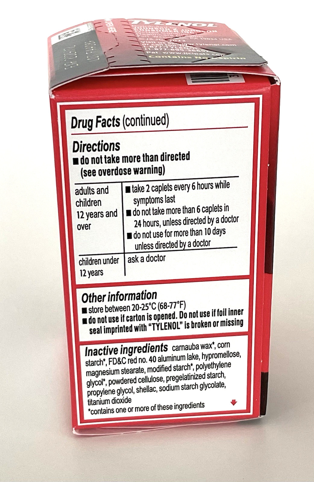 TYLENOL Extra Strength Acetaminophen 500 mg Caplets 24 ct EXP 12/2029